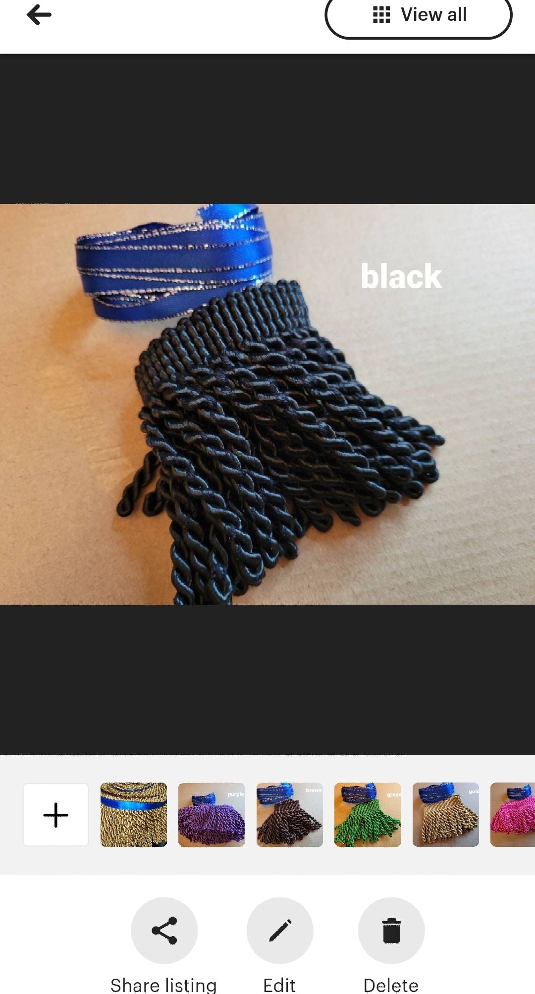 Black bullion fringes(12yards)