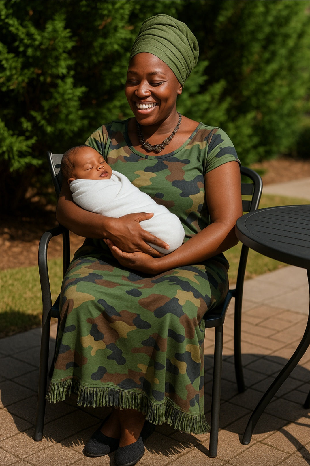 Camouflage Off The Shoulder Max Polyester Pocket Dress for Women