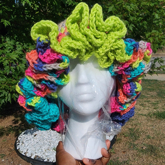 Candy lady comfortable womans hand made crochet ruffle hat