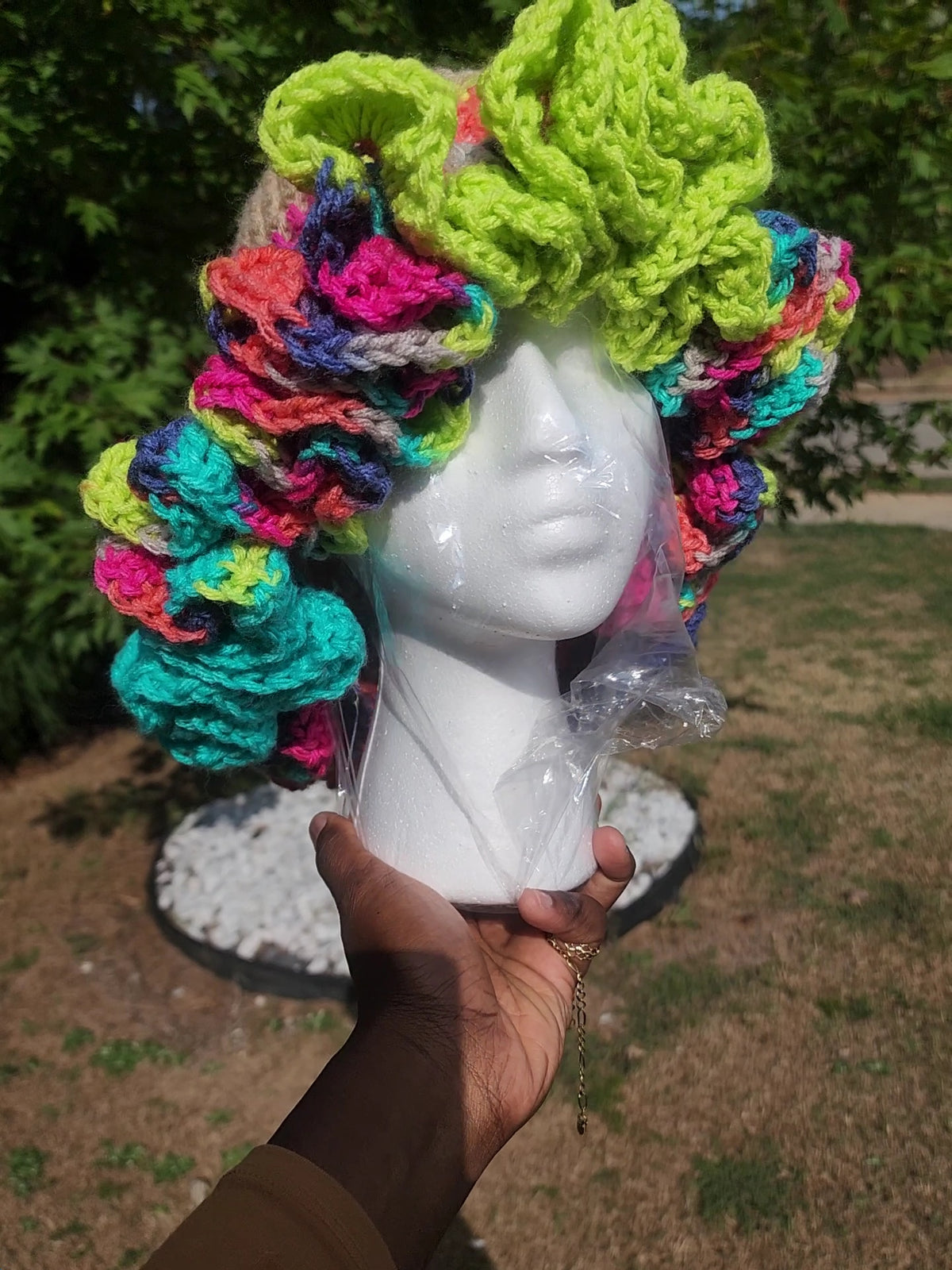 Candy lady comfortable womans hand made crochet ruffle hat