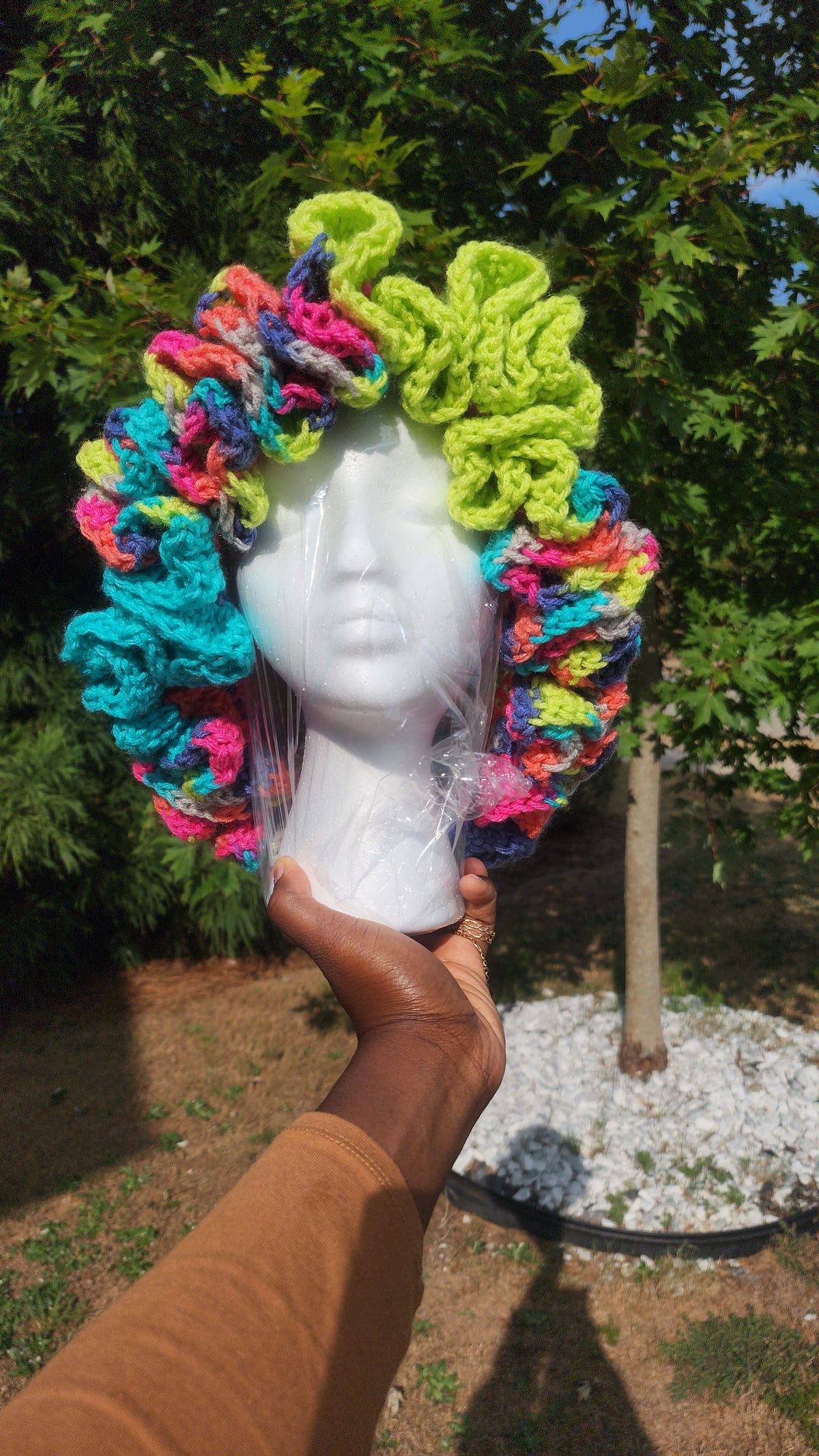 Candy lady comfortable womans hand made crochet ruffle hat