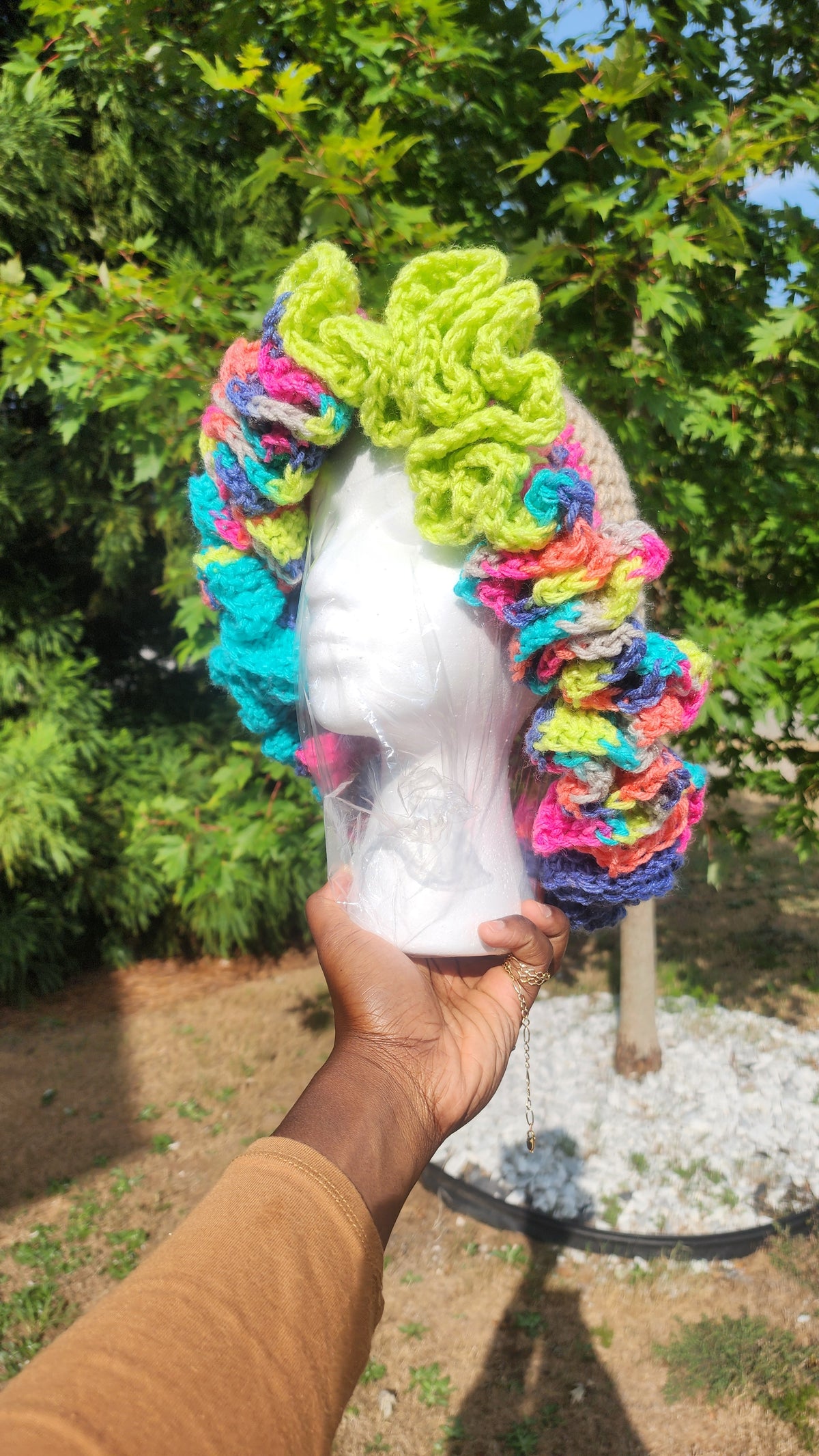 Candy lady comfortable womans hand made crochet ruffle hat