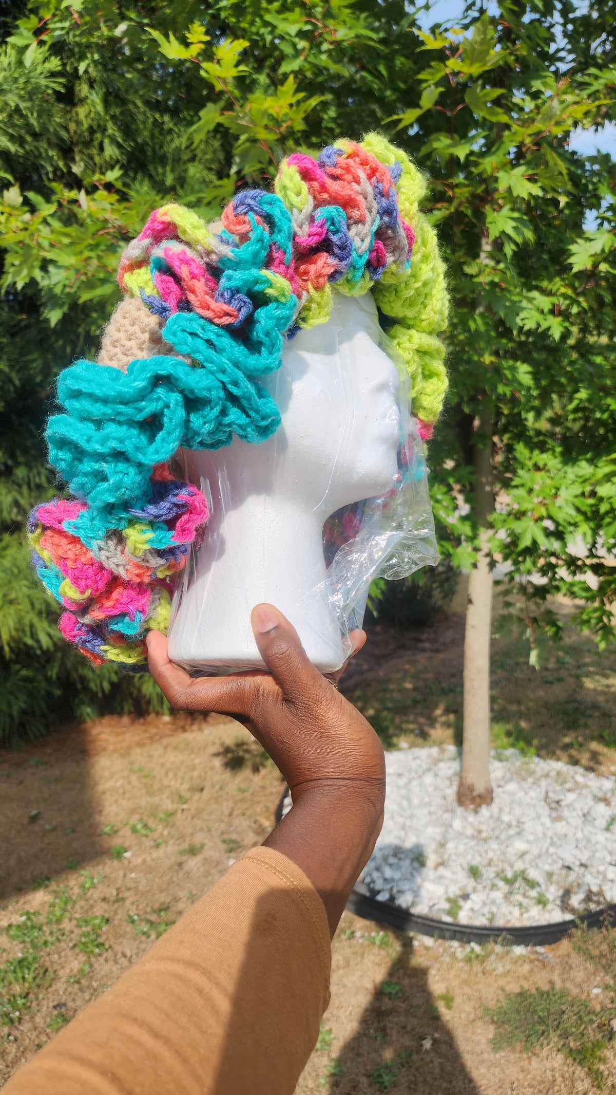 Candy lady comfortable womans hand made crochet ruffle hat