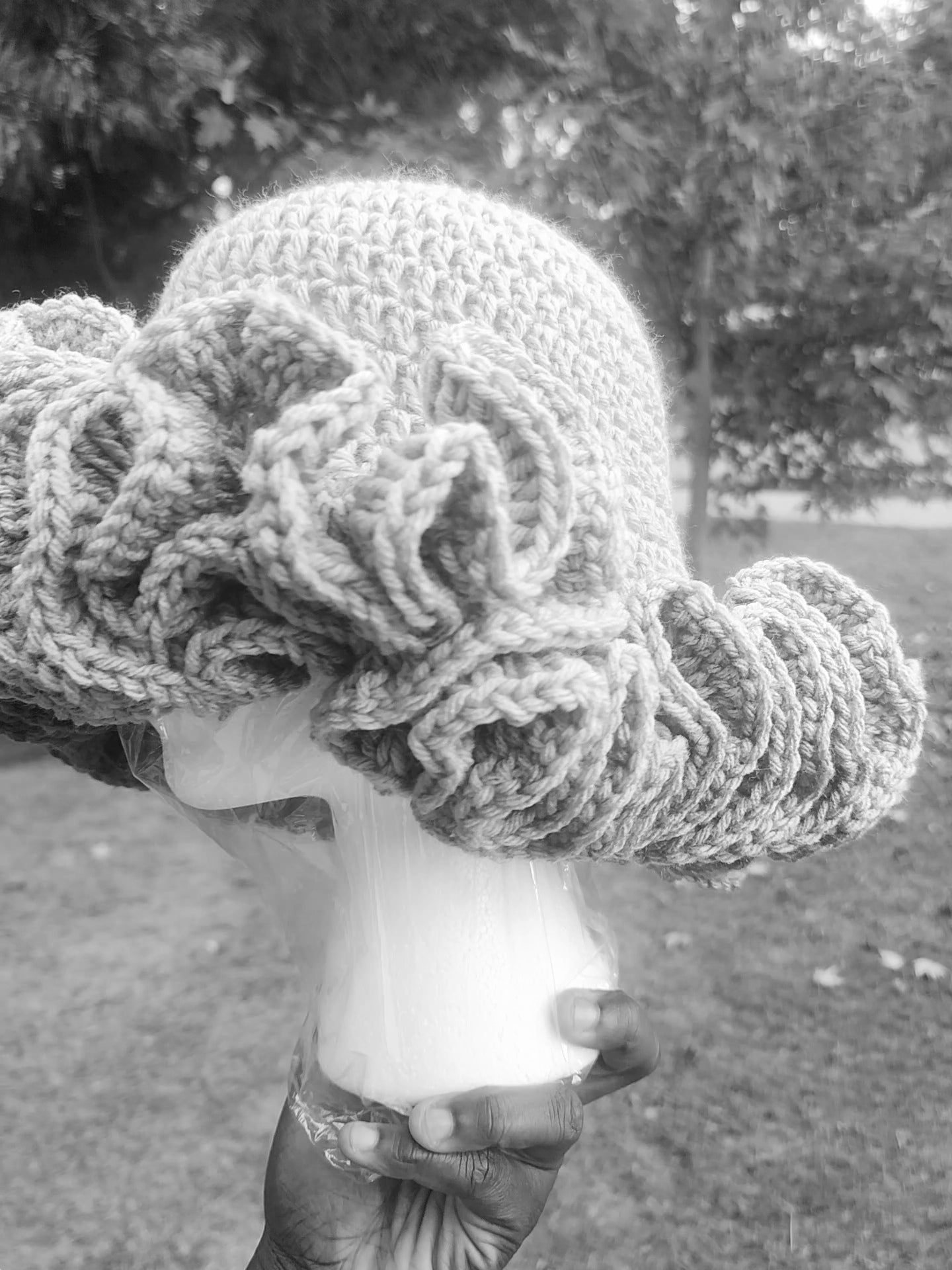 Ocean Breeze ruffle crochet hat
