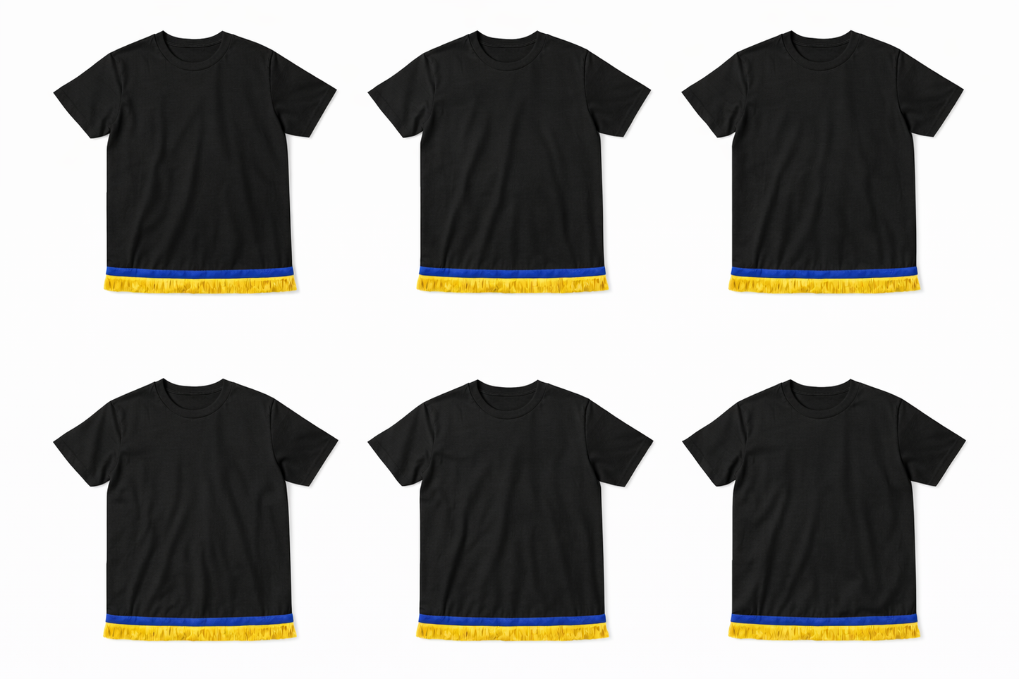 Men’s Fringe T-Shirt Bundle (6 Pack) – Cotton Shirts with Ribbon of Blue | Biblical Hebrew Clothing