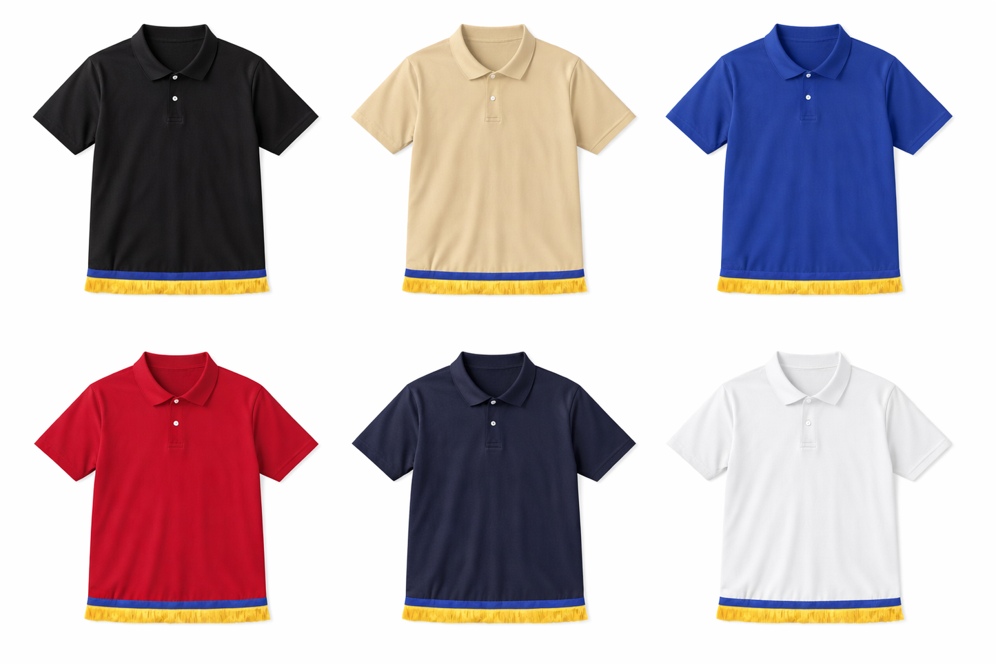 Men’s Fringe Polo Shirt Bundle (6 Pack) – Cotton Shirts with Ribbon of Blue | Biblical Hebrew Clothing (Copy)