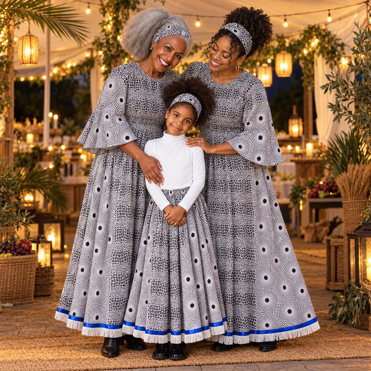 mommy and me black and white dress set