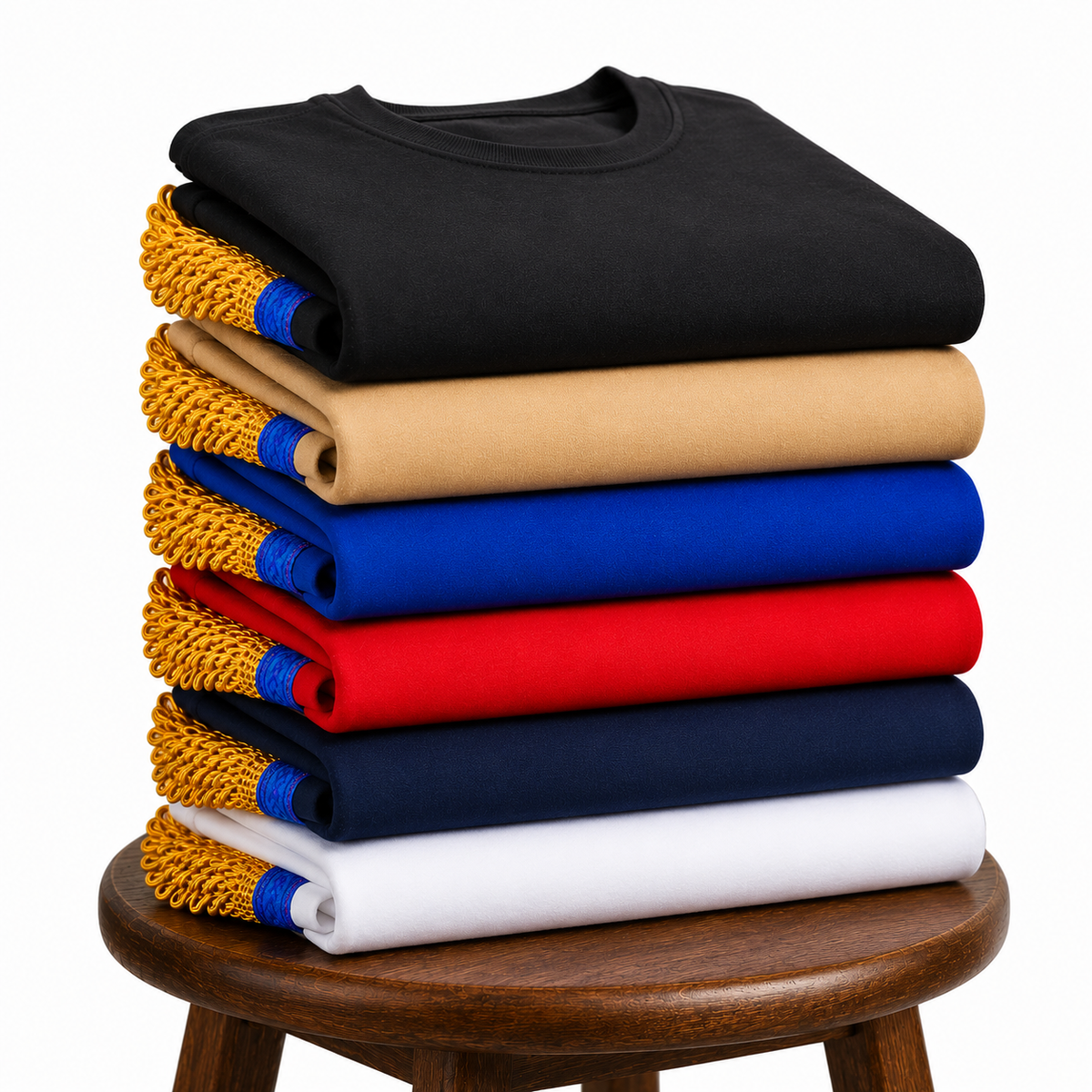 Men’s Fringe long sleeve Shirt Bundle (6 Pack) – Cotton Shirts with Ribbon of Blue | Biblical Hebrew Clothing