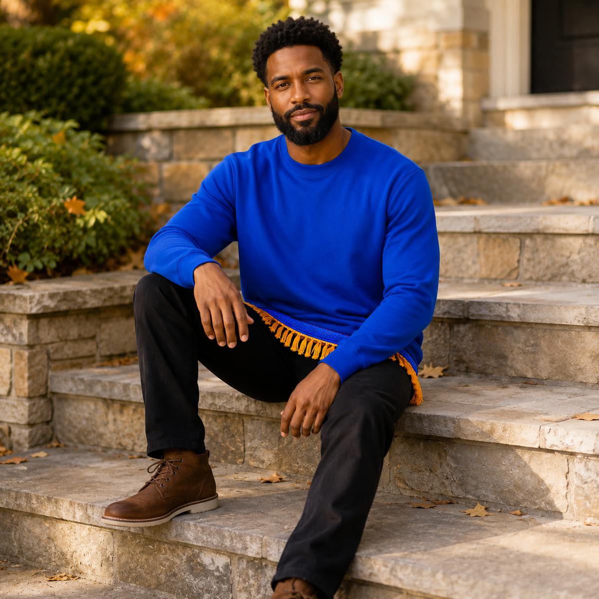 Men’s Fringe long sleeve Shirt Bundle (6 Pack) – Cotton Shirts with Ribbon of Blue | Biblical Hebrew Clothing