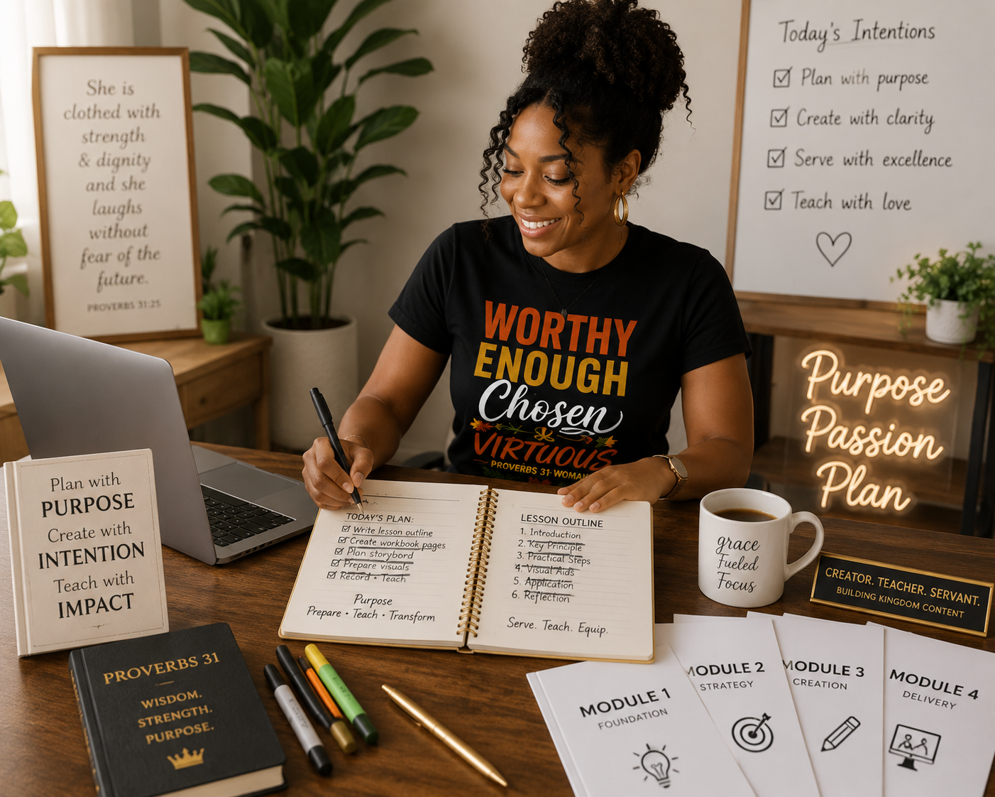 I Am Worthy Enough Chosen & Virtuous Proverbs 31 Woman T-Shirt | Christian Graphic Tee for Women | Faith-Based Modest Apparel Black Women’s basic softstyle t-shirt (Copy)