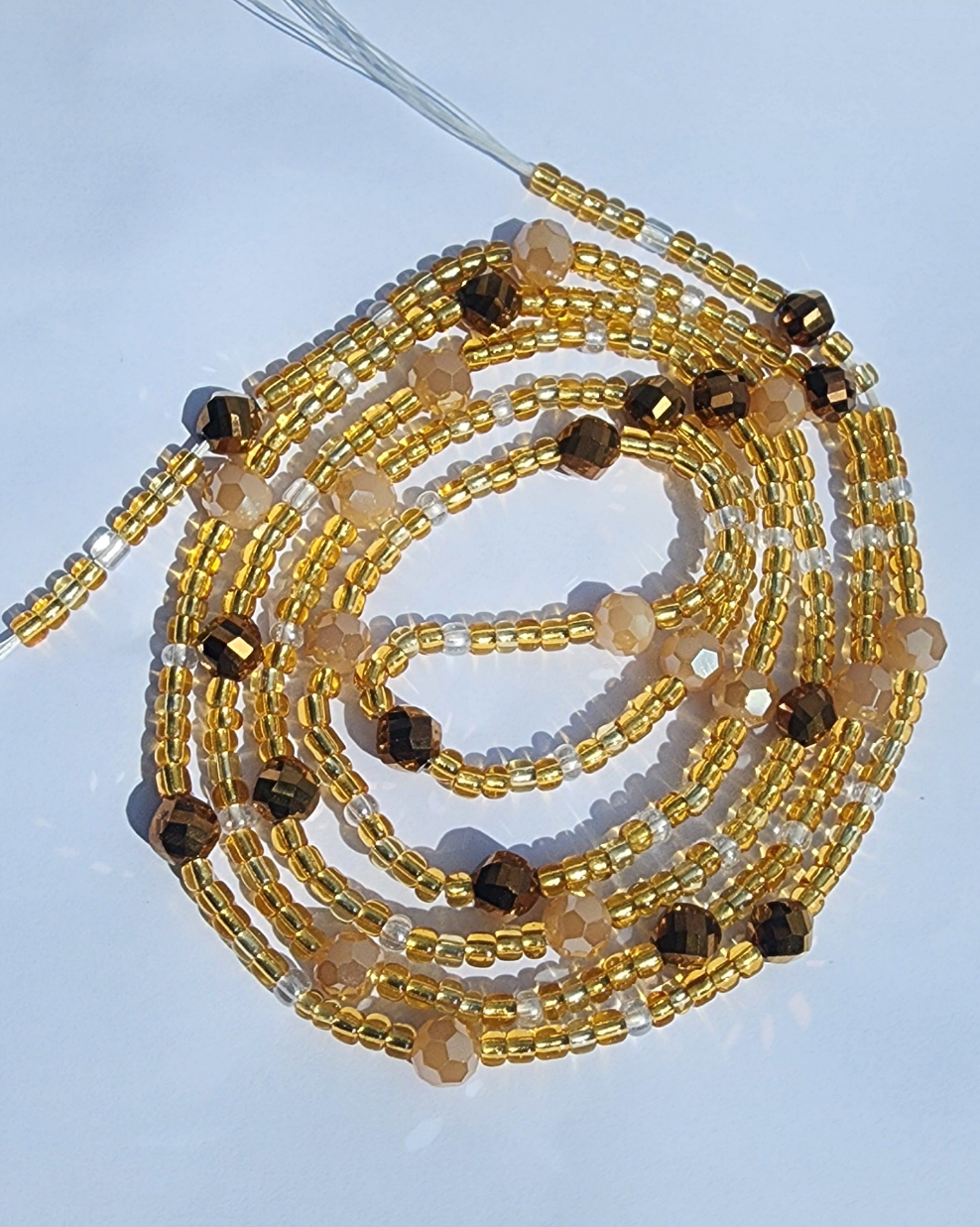 Golden Brown Crystal Waistbeads
