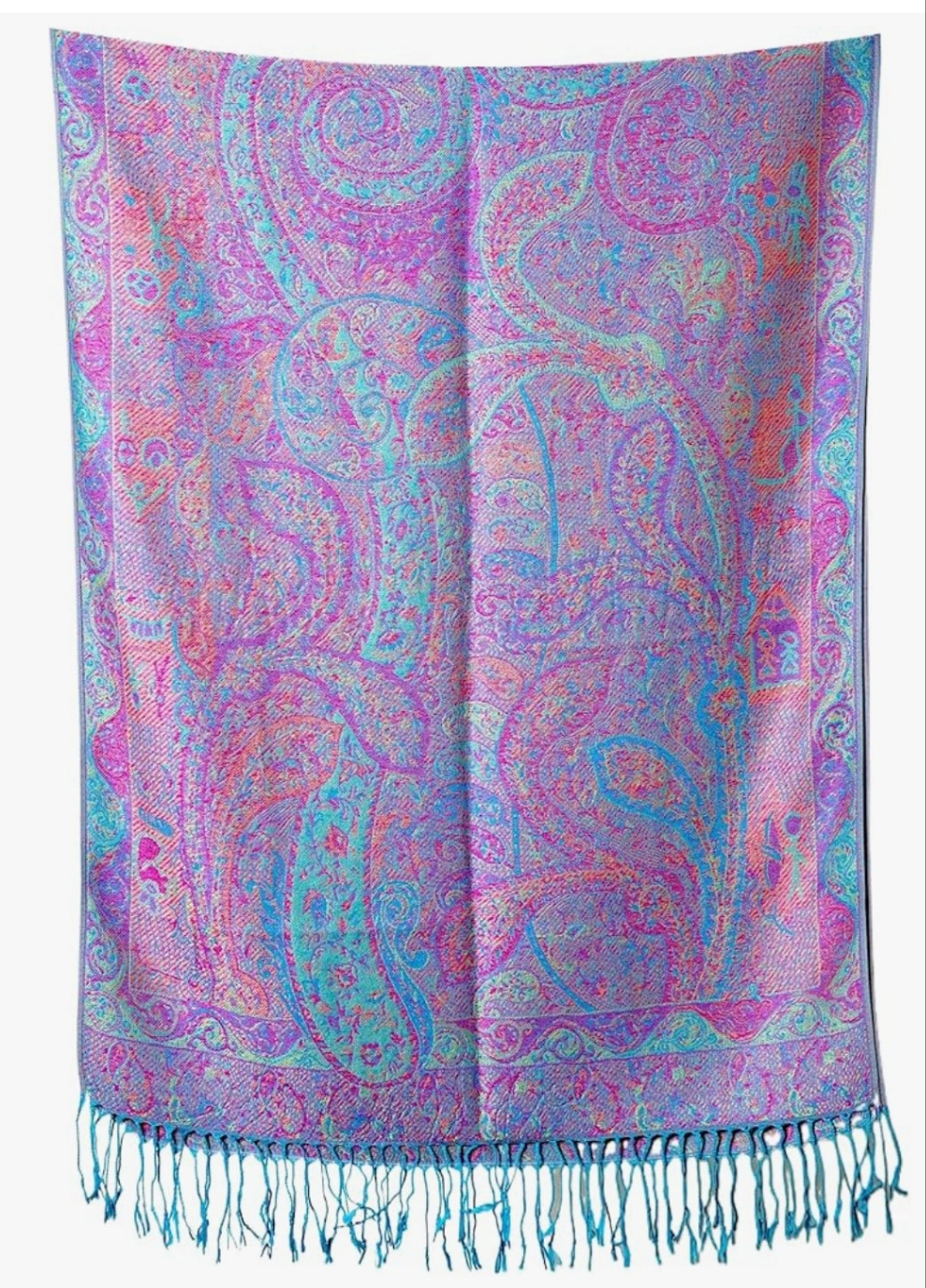 Pink blue pashmina wrap