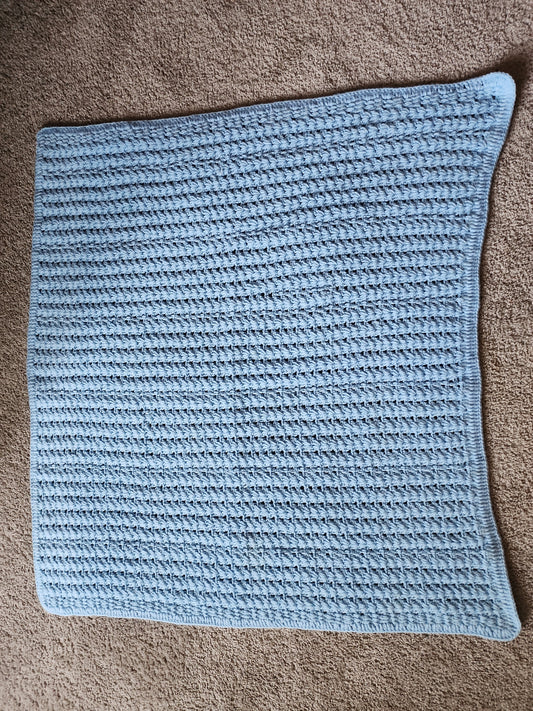 Baby blue crochet blanket