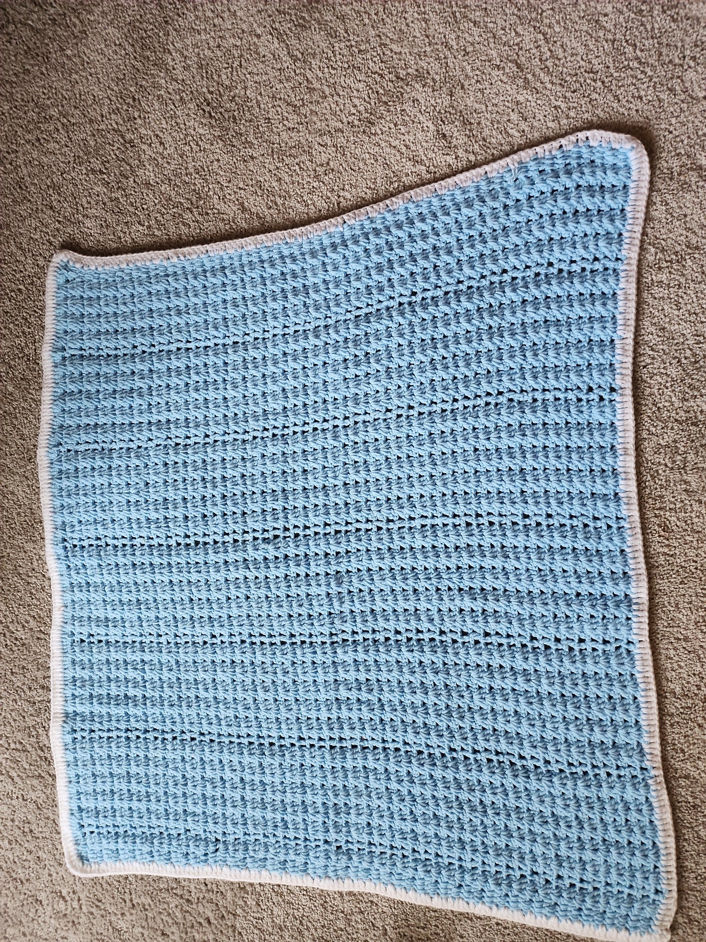 Baby blue crochet blanket