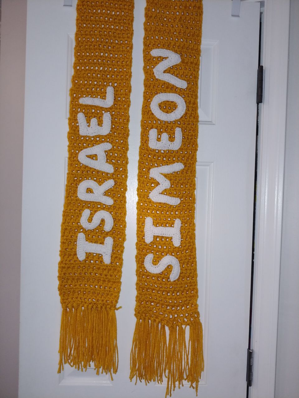 Custom-made name crochet scarf