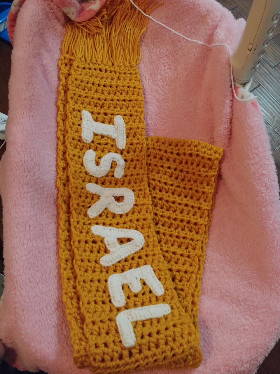 Custom-made name crochet scarf