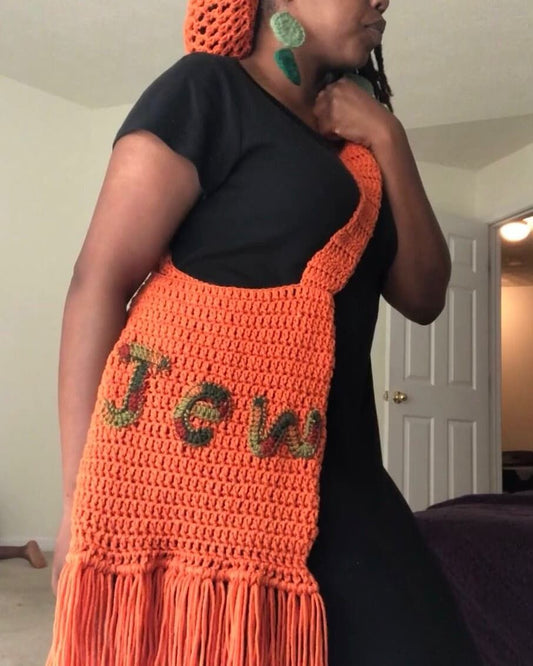 Jew hat and shoulder bag set