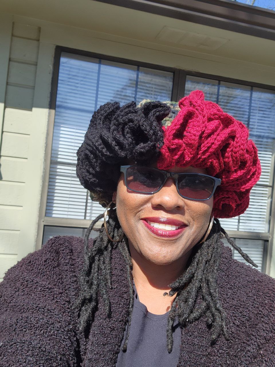 Handmade Multi Color Ruffle Hat for Women and Teens - Burgundy, Black, Camouflage Colors with Comfortable Fit
