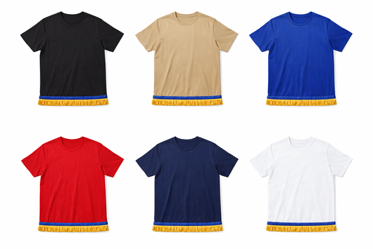 Men’s Fringe T-Shirt Bundle (6 Pack) – Cotton Shirts with Ribbon of Blue | Biblical Hebrew Clothing