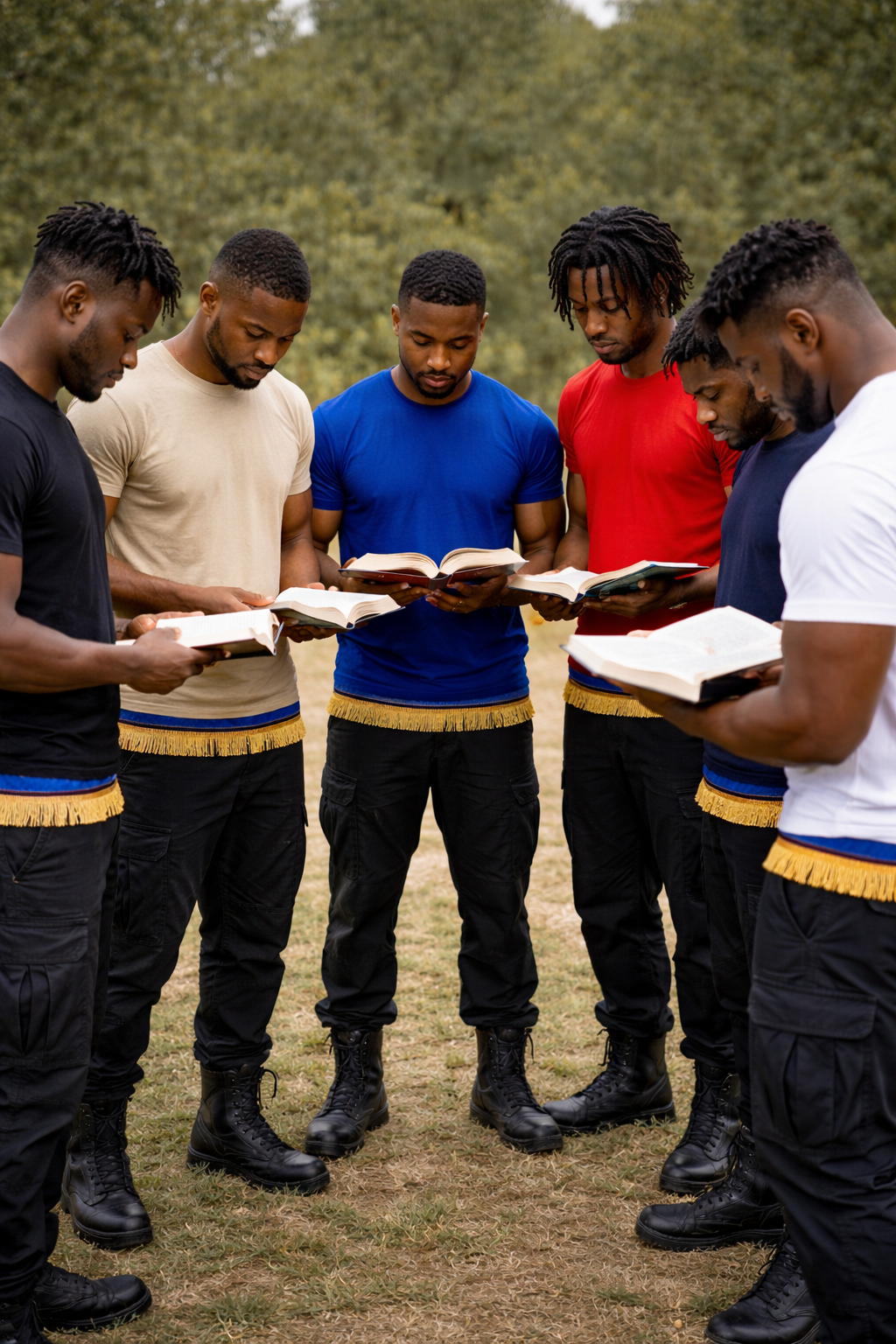 Men’s Fringe T-Shirt Bundle (6 Pack) – Cotton Shirts with Ribbon of Blue | Biblical Hebrew Clothing