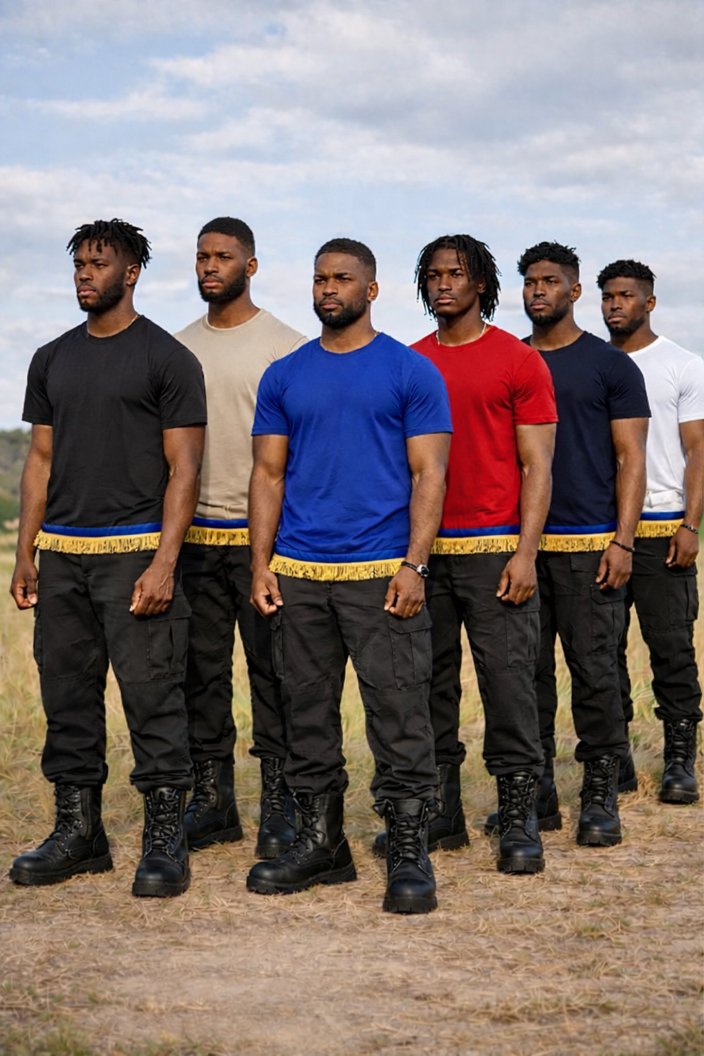 Men’s Fringe T-Shirt Bundle (6 Pack) – Cotton Shirts with Ribbon of Blue | Biblical Hebrew Clothing