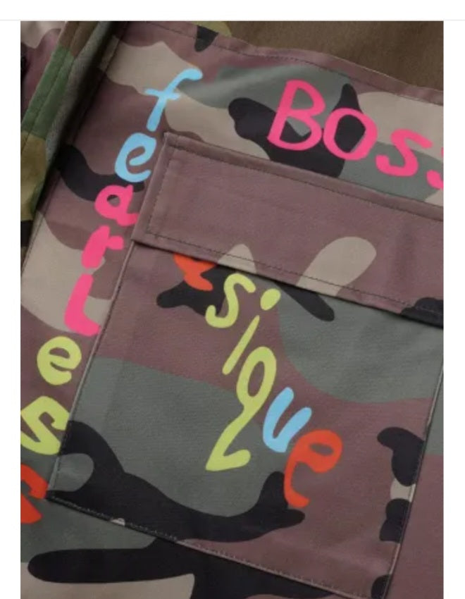 Multi color camouflage jacket