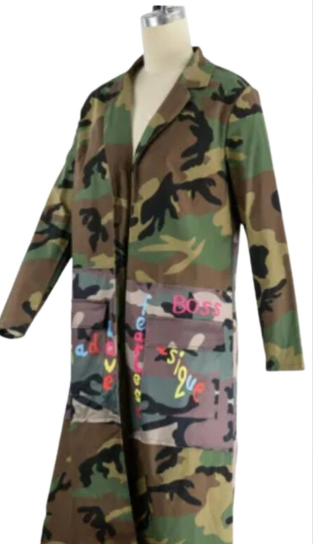 Multi color camouflage jacket