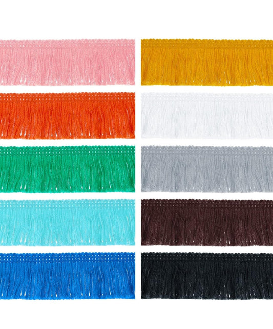 30 Yards 25 mm Wide Fringe Tassel Trim Multi-Colored Lace Trim Ribbon Fringe Trim Lace for Sewing Crafts Clothing, Curtains, 10 Colors