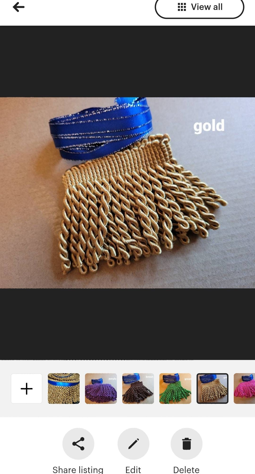 Gold bullion fringe trim