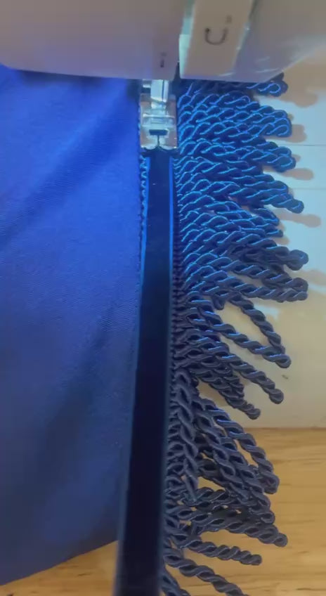 Navy On Navy Rope Style Or Bullion Fringes With Velvet Navy Ribbon Of Blue (6 yard start up kit)