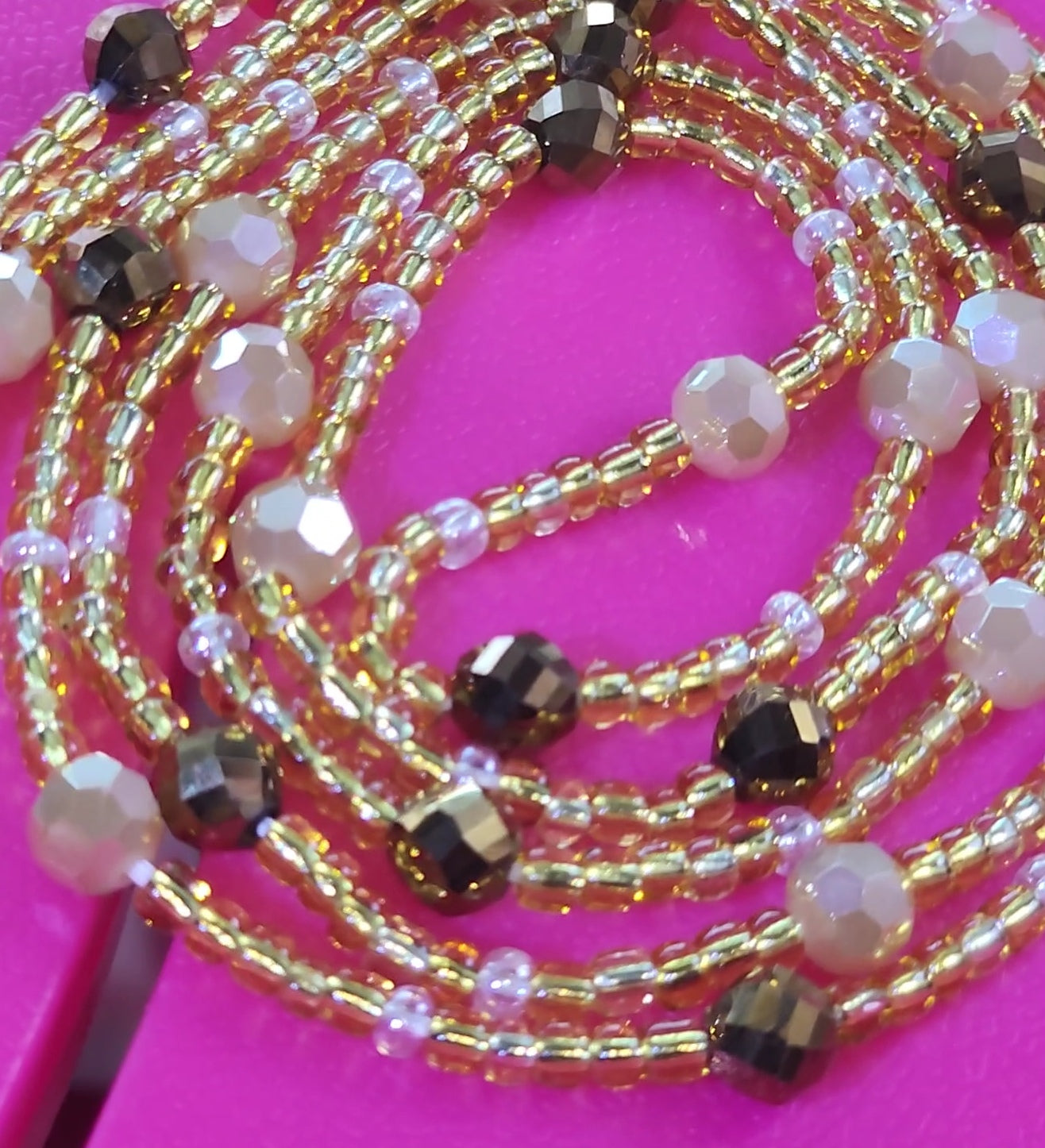 Golden Brown Crystal Waistbeads