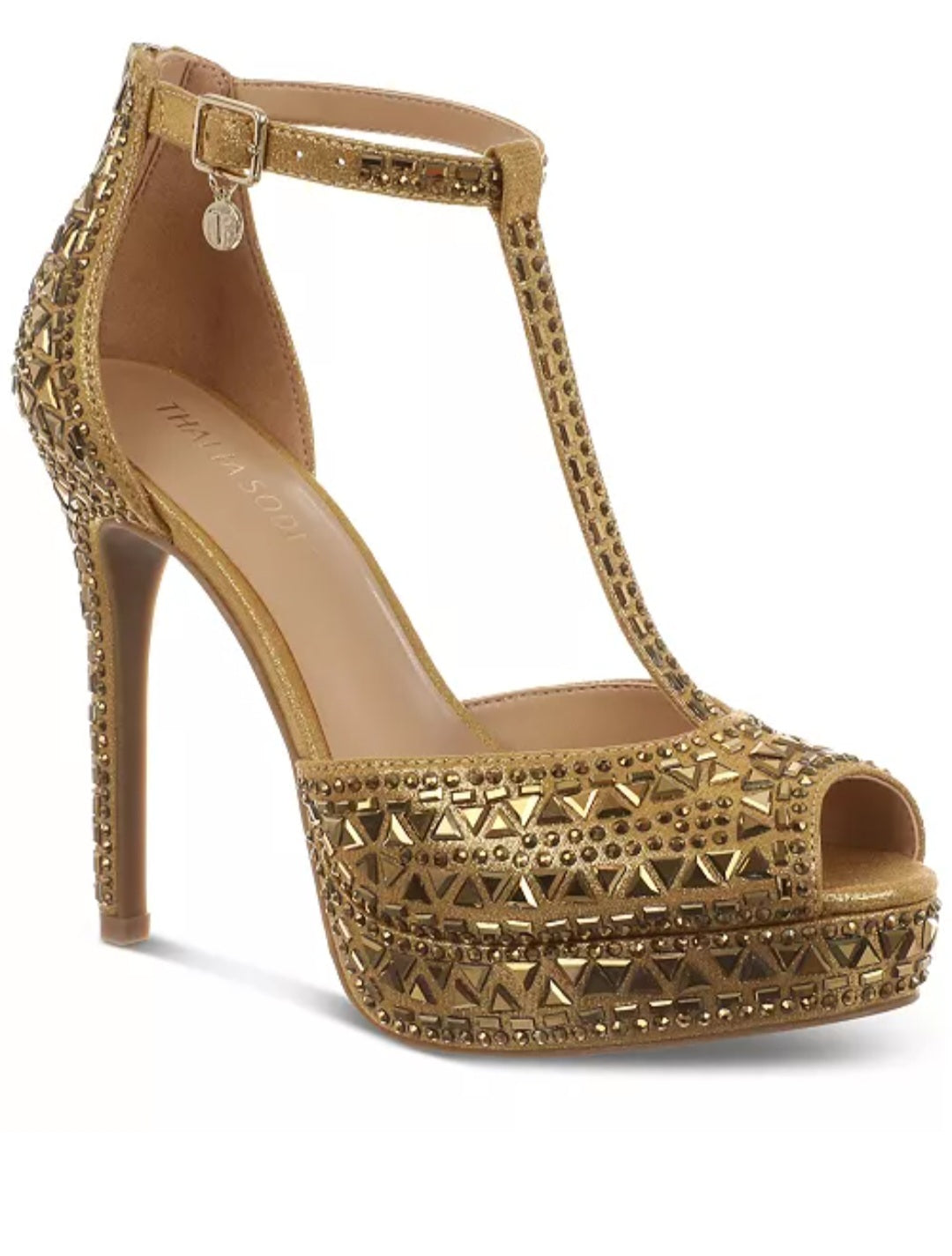 Thalia Sodi Women's Chacey Embellished T-Strap Platform Pumps