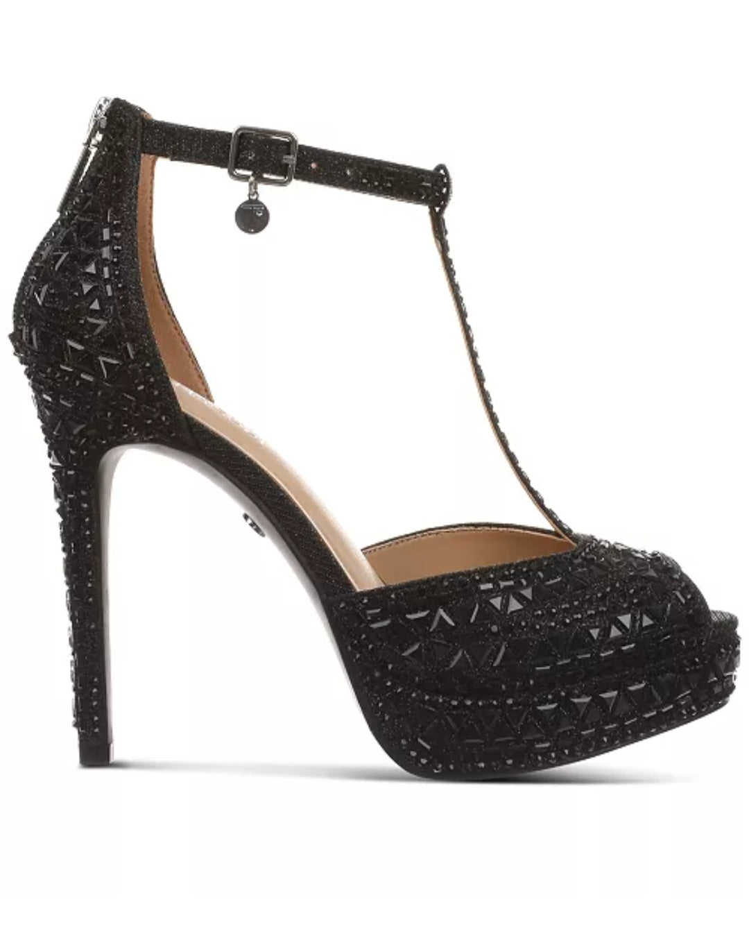 Thalia Sodi Women's Chacey Embellished T-Strap Platform Pumps Black