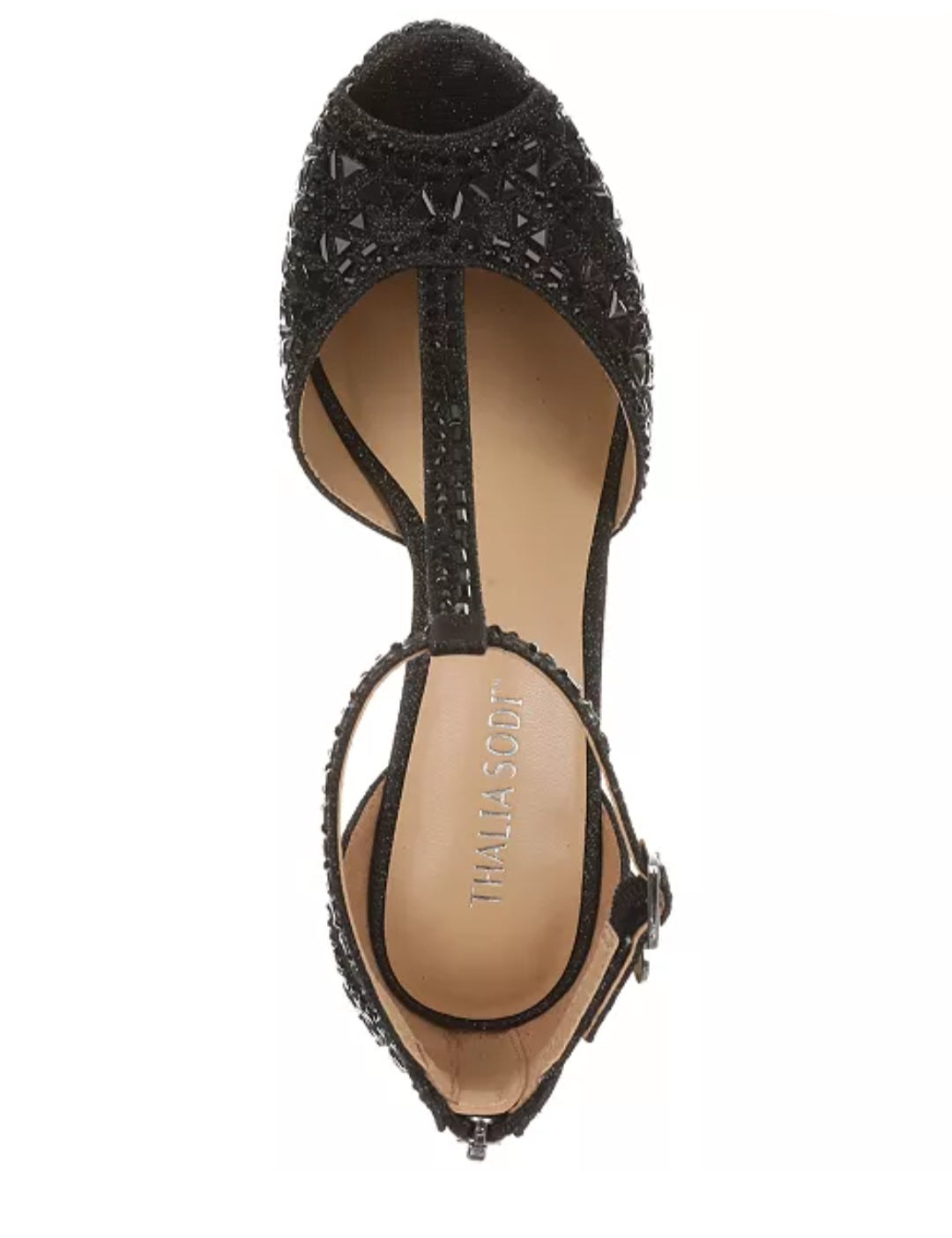 Thalia Sodi Women's Chacey Embellished T-Strap Platform Pumps Black