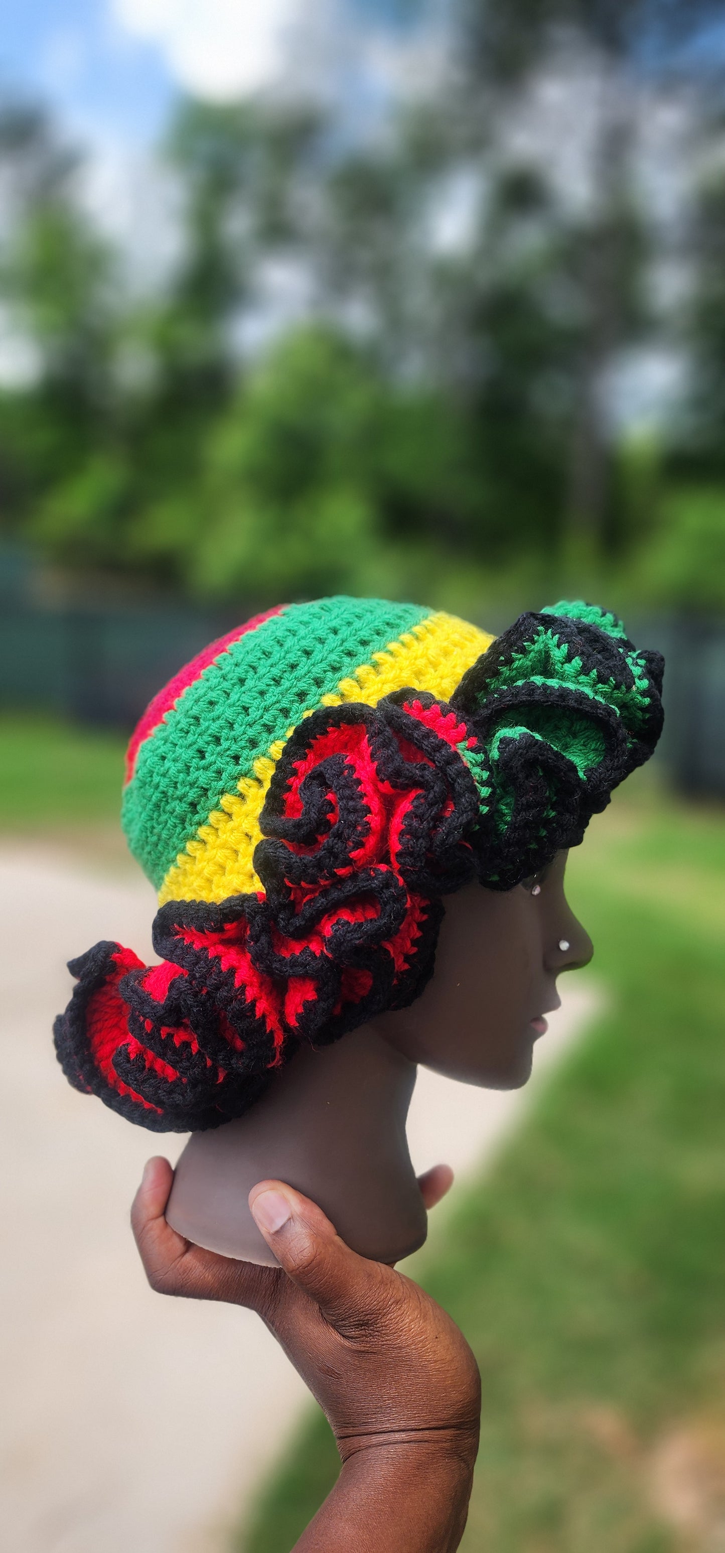 Rasta Ruffle Hat
