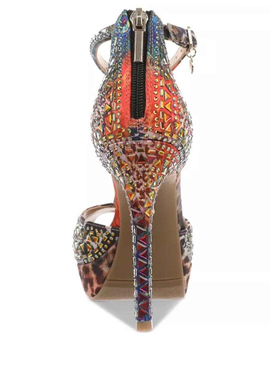 Thalia Sodi Women's Chacey Embellished T-Strap Platform Pumps Multi Color Leppard