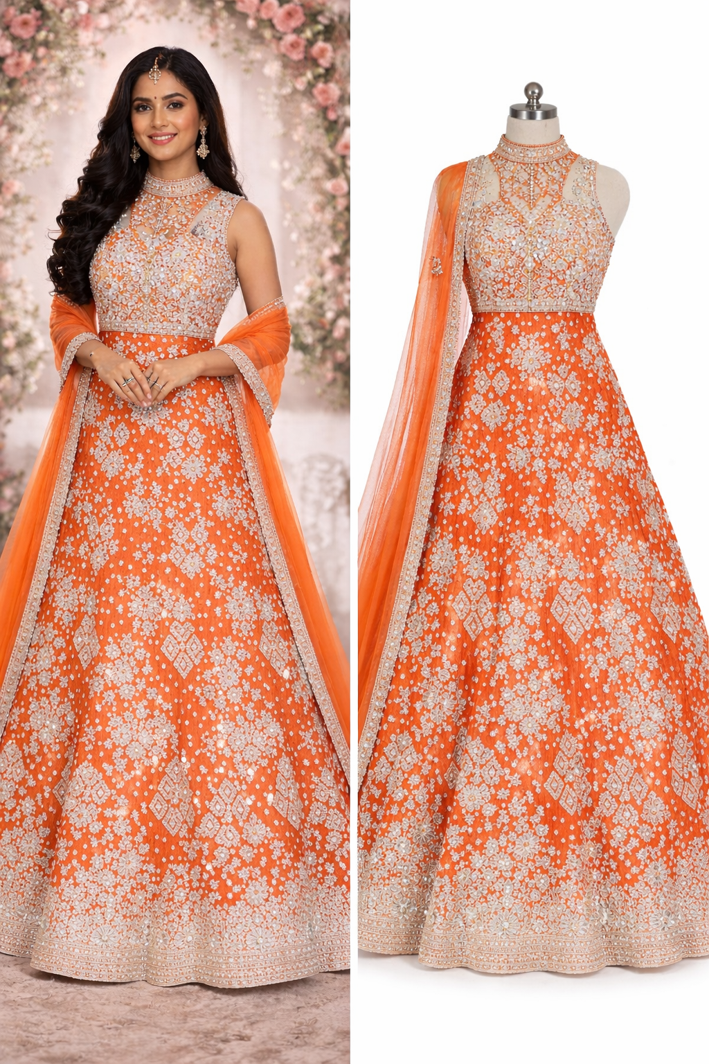 Orange beaded dress