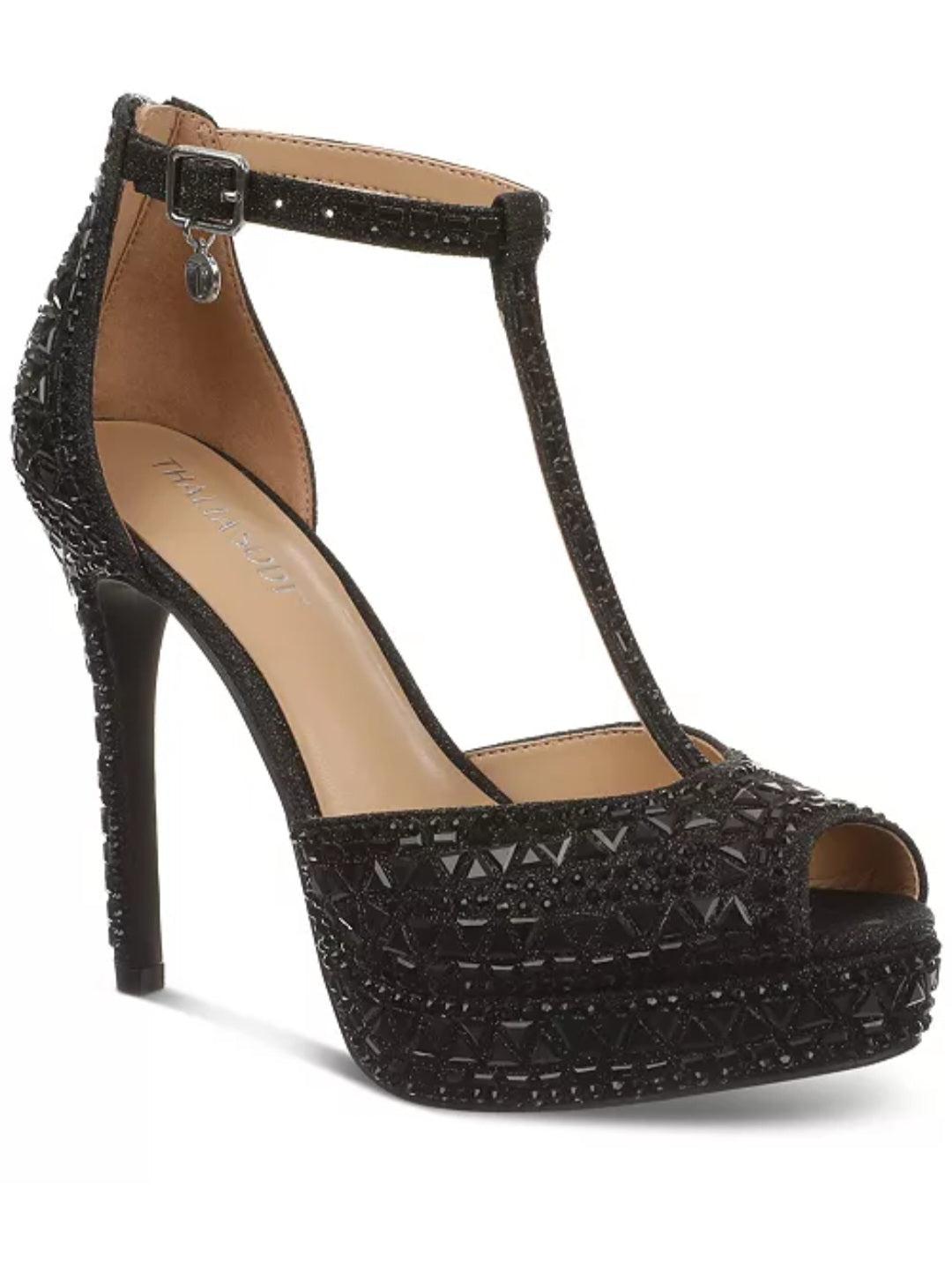 Thalia Sodi Women's Chacey Embellished T-Strap Platform Pumps Black