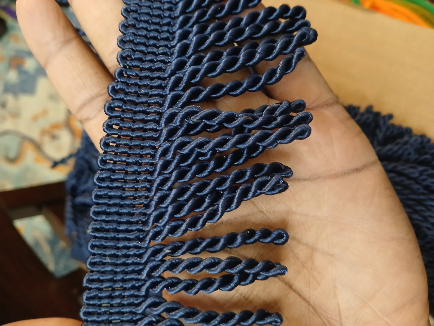 Bullion fringe Navy by the yard