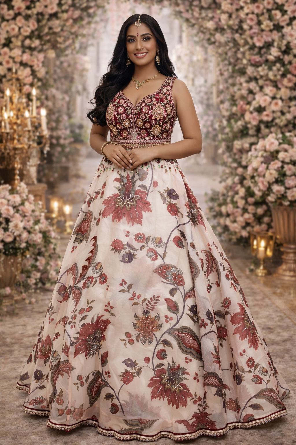 Ivroy maroon floral dress