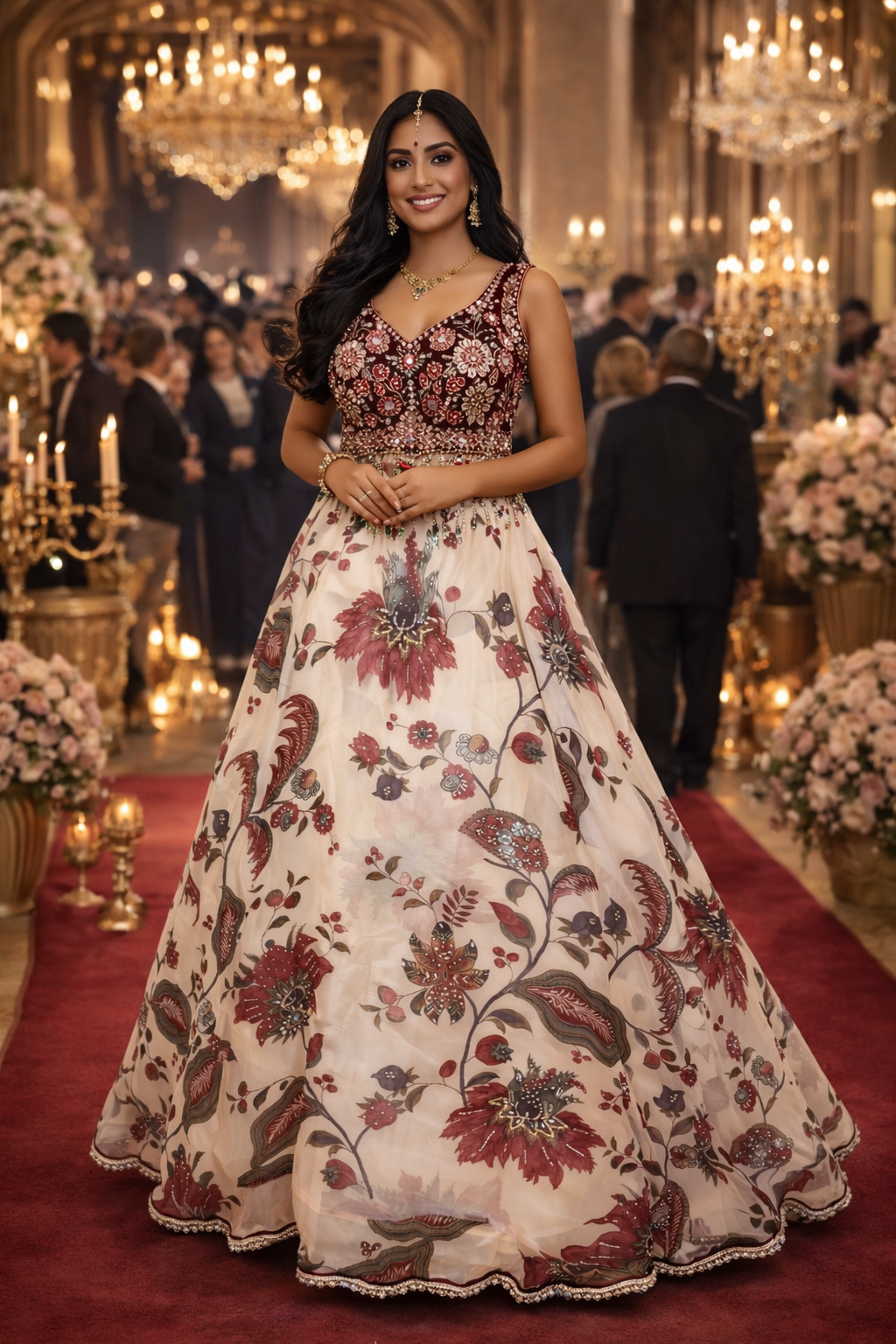 Ivroy maroon floral dress
