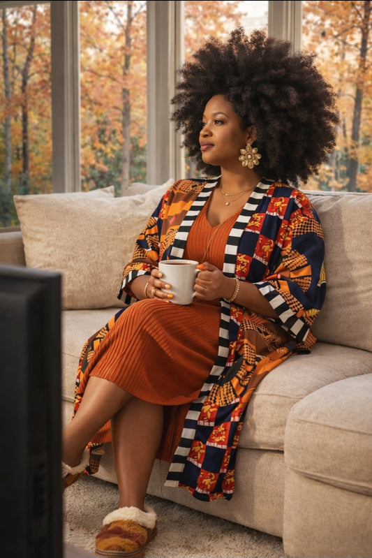 African Print Lightweight Lose Jacket