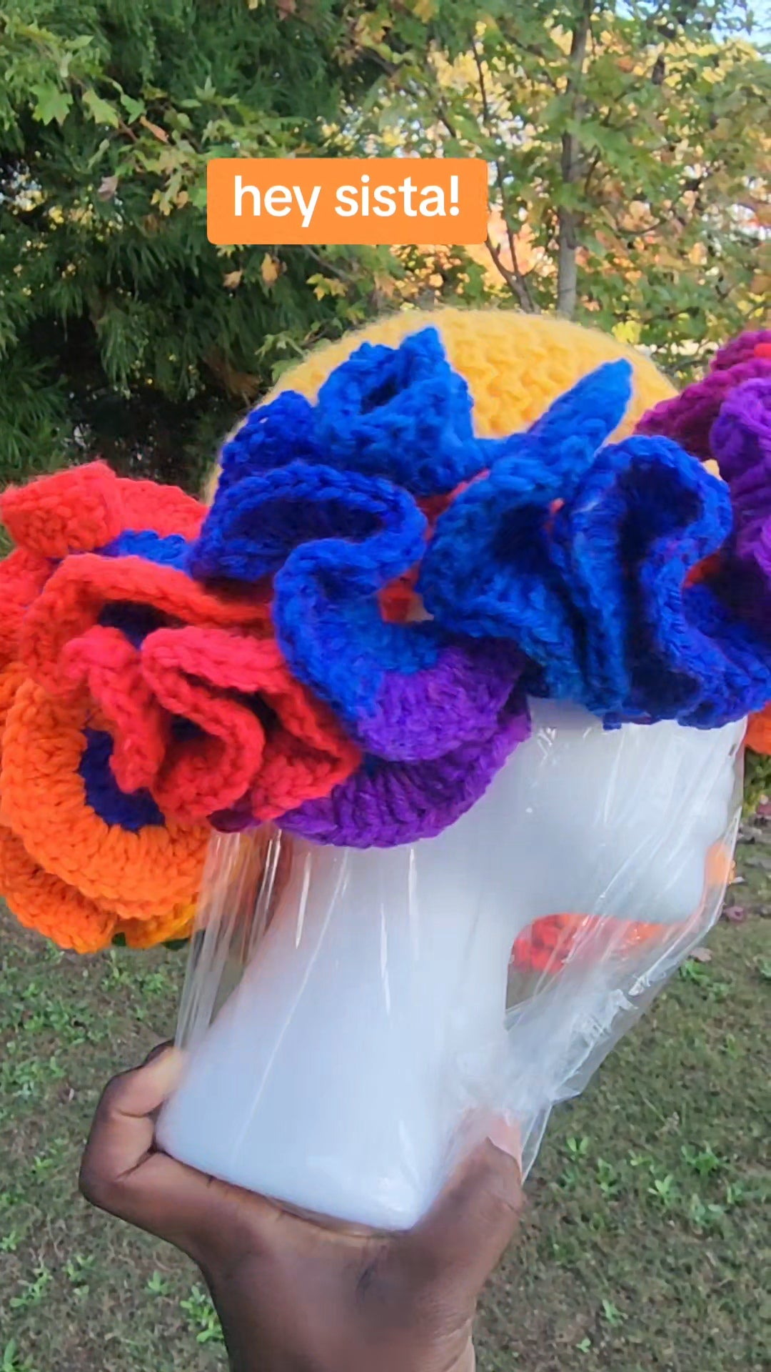 Yellow pinapple rainbow handmade Crochet Ruffle for