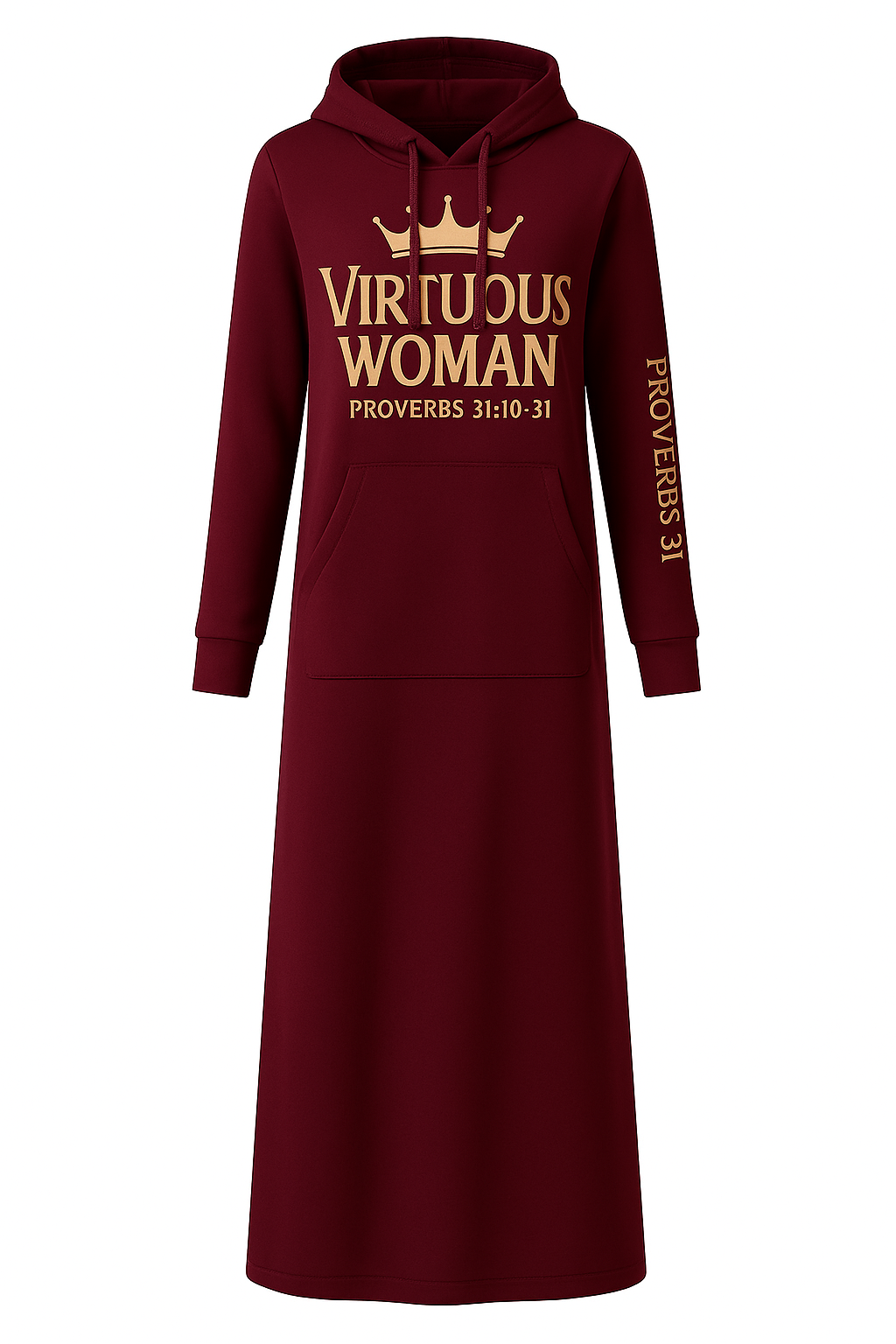 Virtuous Woman Hoodie Dress – Proverbs 31:10-31 | Modest Christian Apparel (Royal Purple)