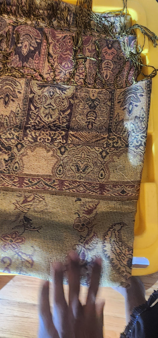 Metallic double sided shawls