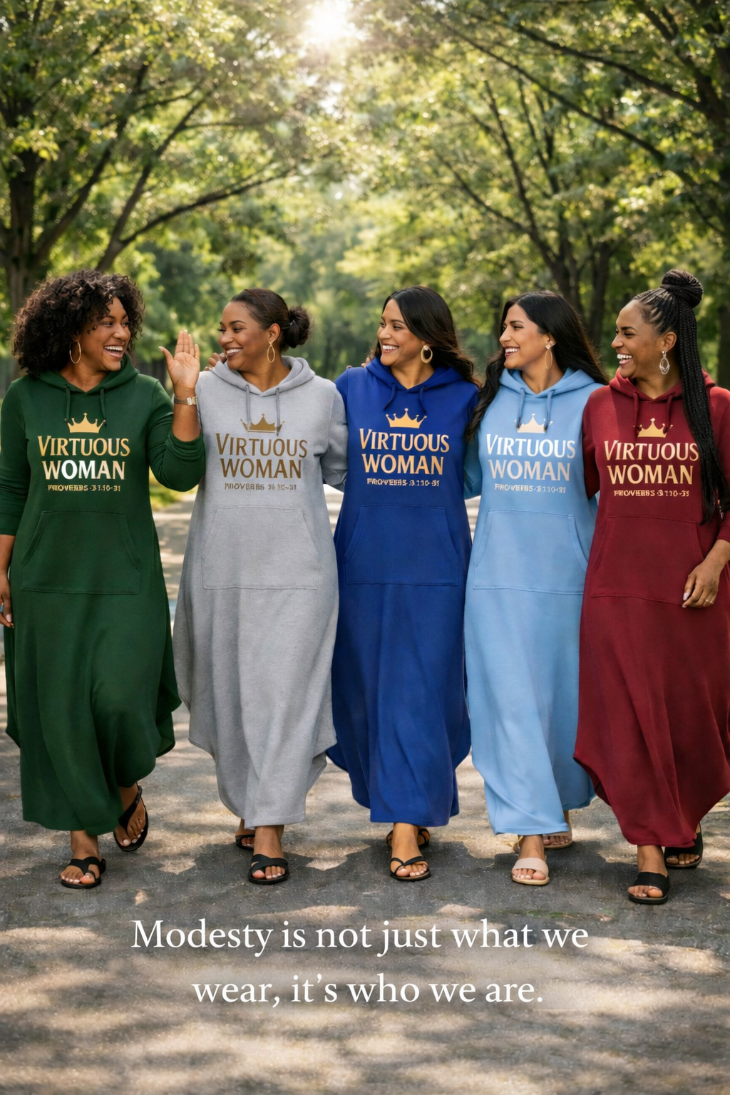 Modest Woman Hoodie Dress Apparel