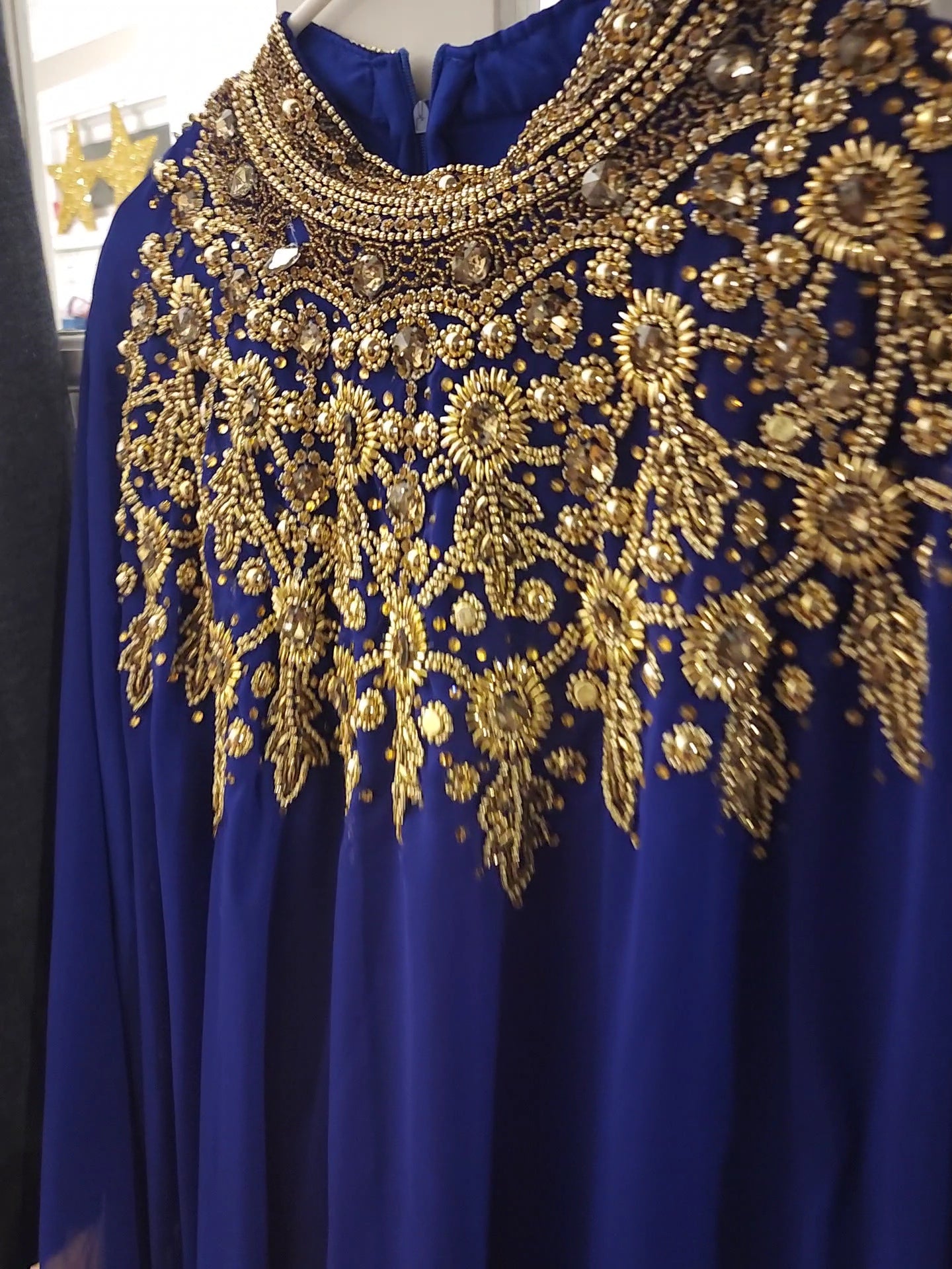 Blue beaded dress