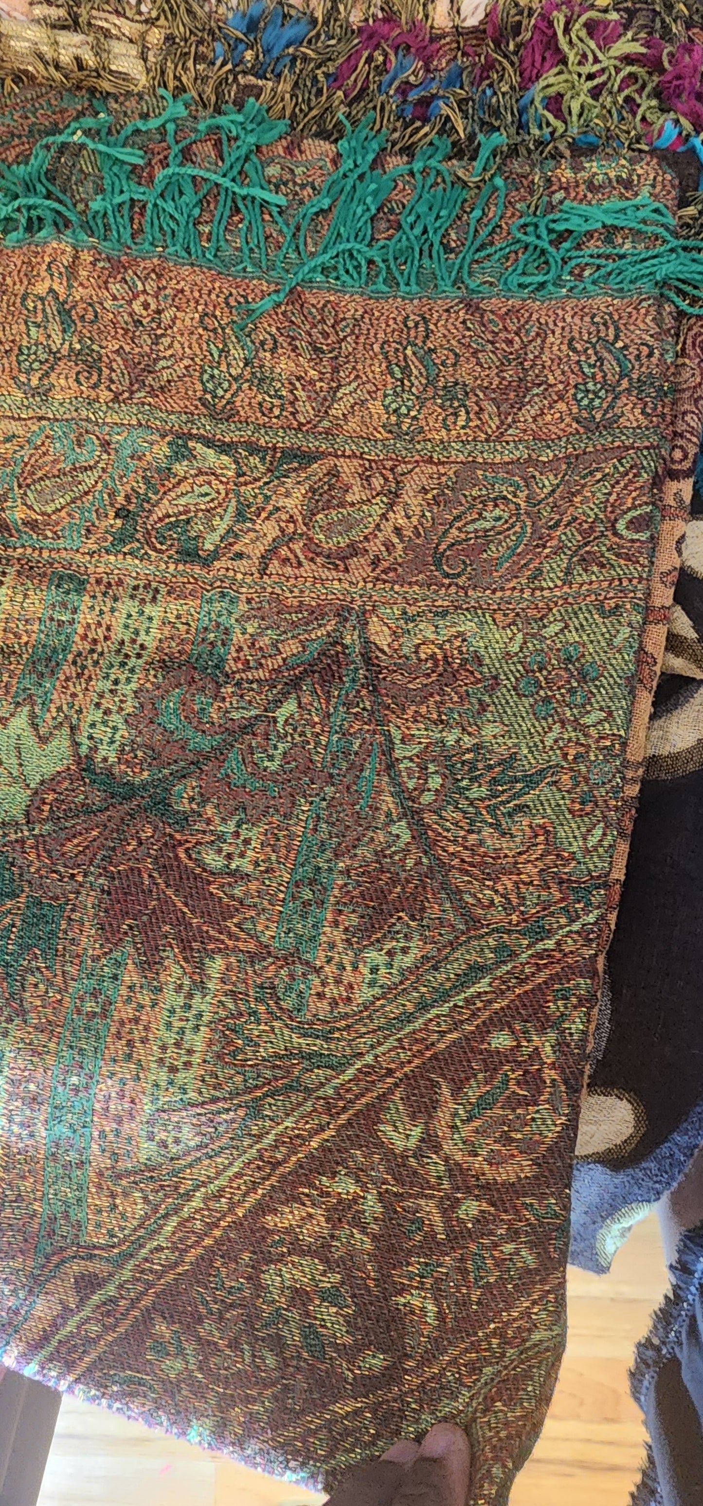 Metallic double sided shawls