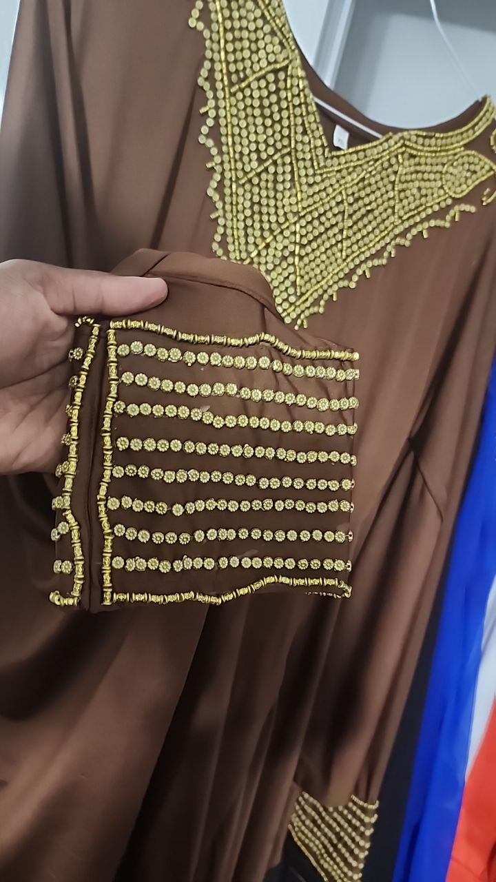 Brown beaded dress