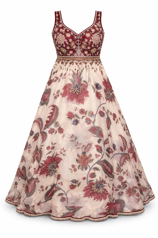Ivroy maroon floral dress